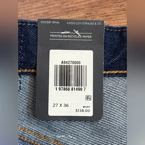 Levi’s Premium 501 90s Straight Leg Selvedge Jeans ‘Blue’ size wmns W27xL36